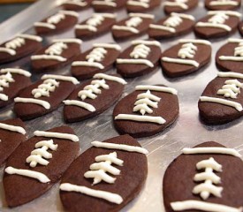 Chocolate football sugar cookies