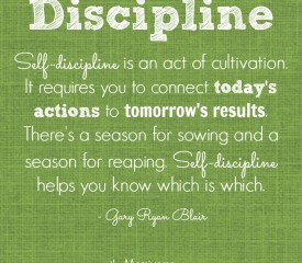 To raise a disciplined child, be a disciplined parent