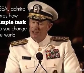 Navy SEAL admiral shares why one simple task can help you change the world