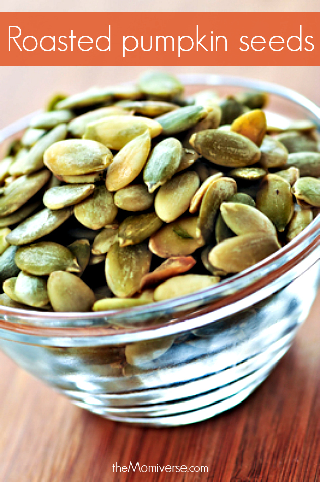 Roasted pumpkin seeds | 5 ways to eat more pumpkins [and a few easy recipes] | The Momiverse | Article by Cheryl Tallman